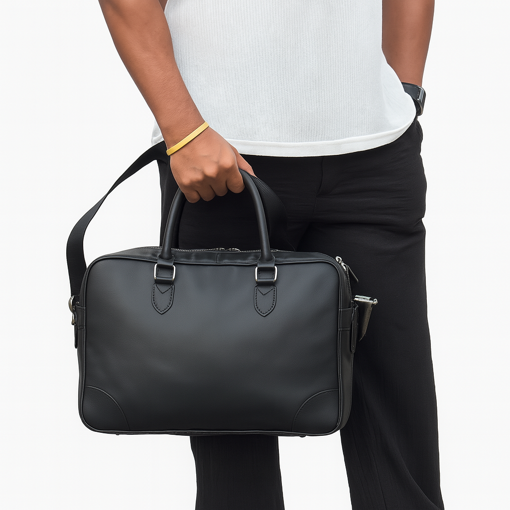 Leather laptop cum office bag