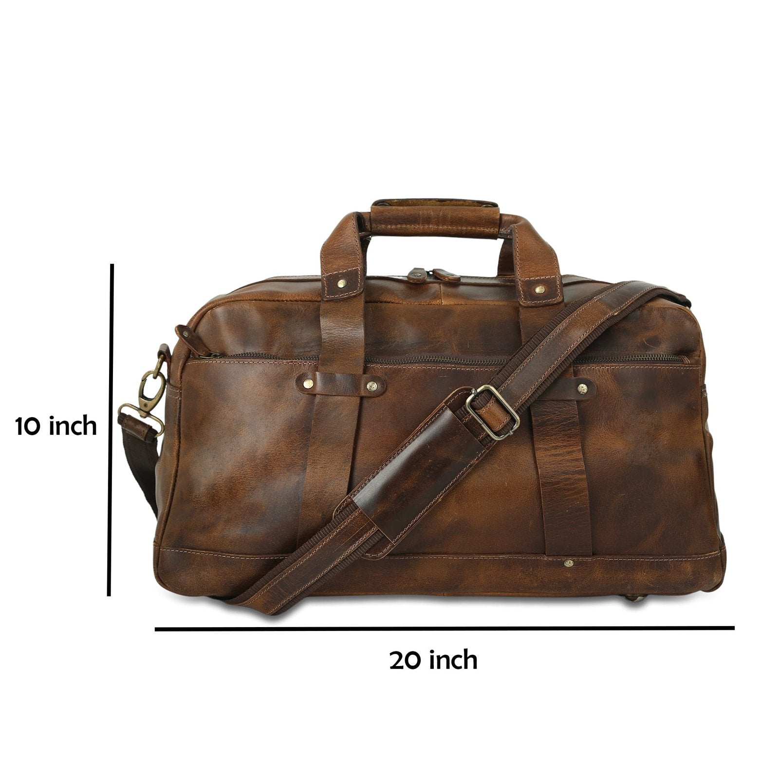 Rustico Weekender Travel Leather Duffle Bag