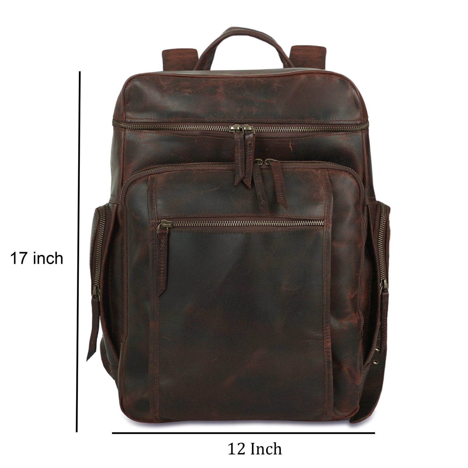 Dark Brown Leather Caramel Backpack