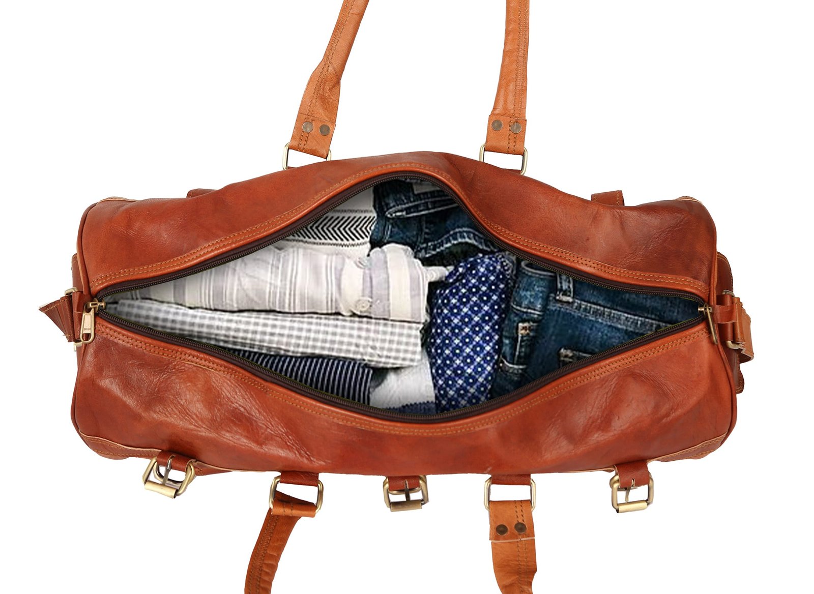 22 inch 3 Luppie Leather Duffle Bag