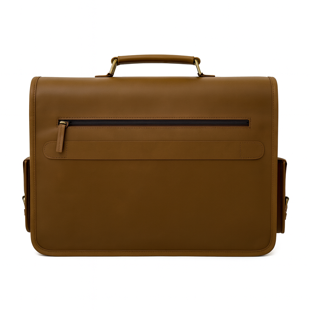 Genuine Leather 4-Pocket Laptop Bag 16x12x5 Inch – Vintage Office Messenger & Travel Briefcase