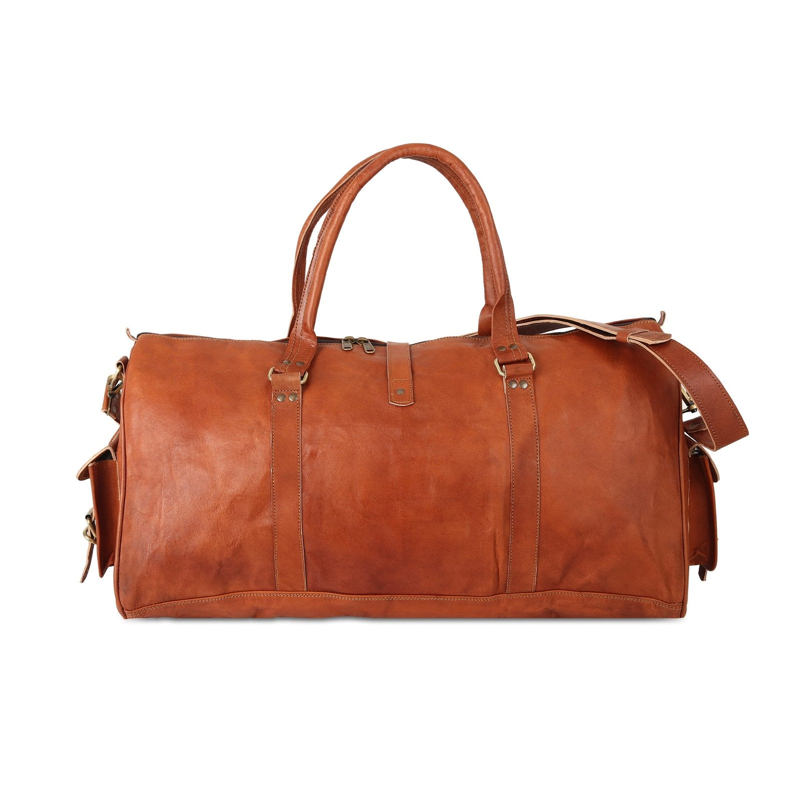 Triangle Leather Duffle Bag