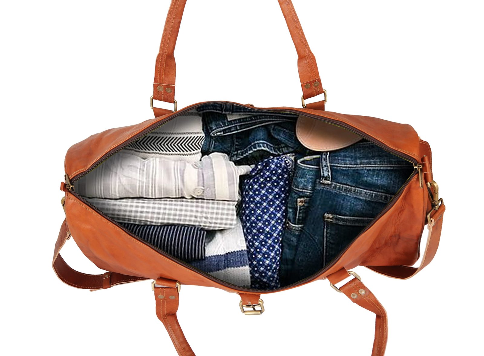 Triangle Leather Duffle Bag