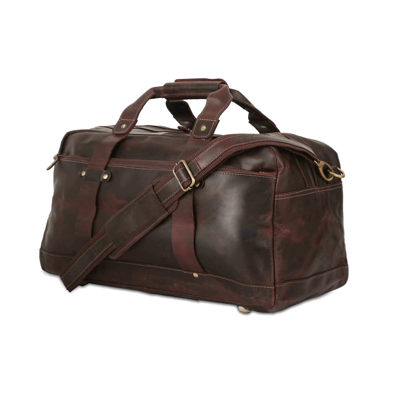 Buff dark Pure Leather Duffle Bag