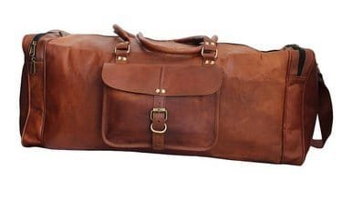 Leather Rustic Square Travel Duffle Bag