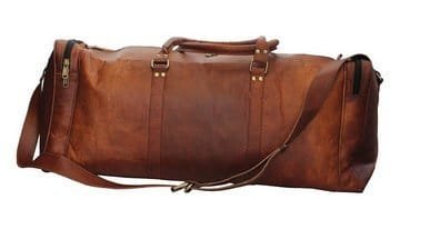 Leather Rustic Square Travel Duffle Bag