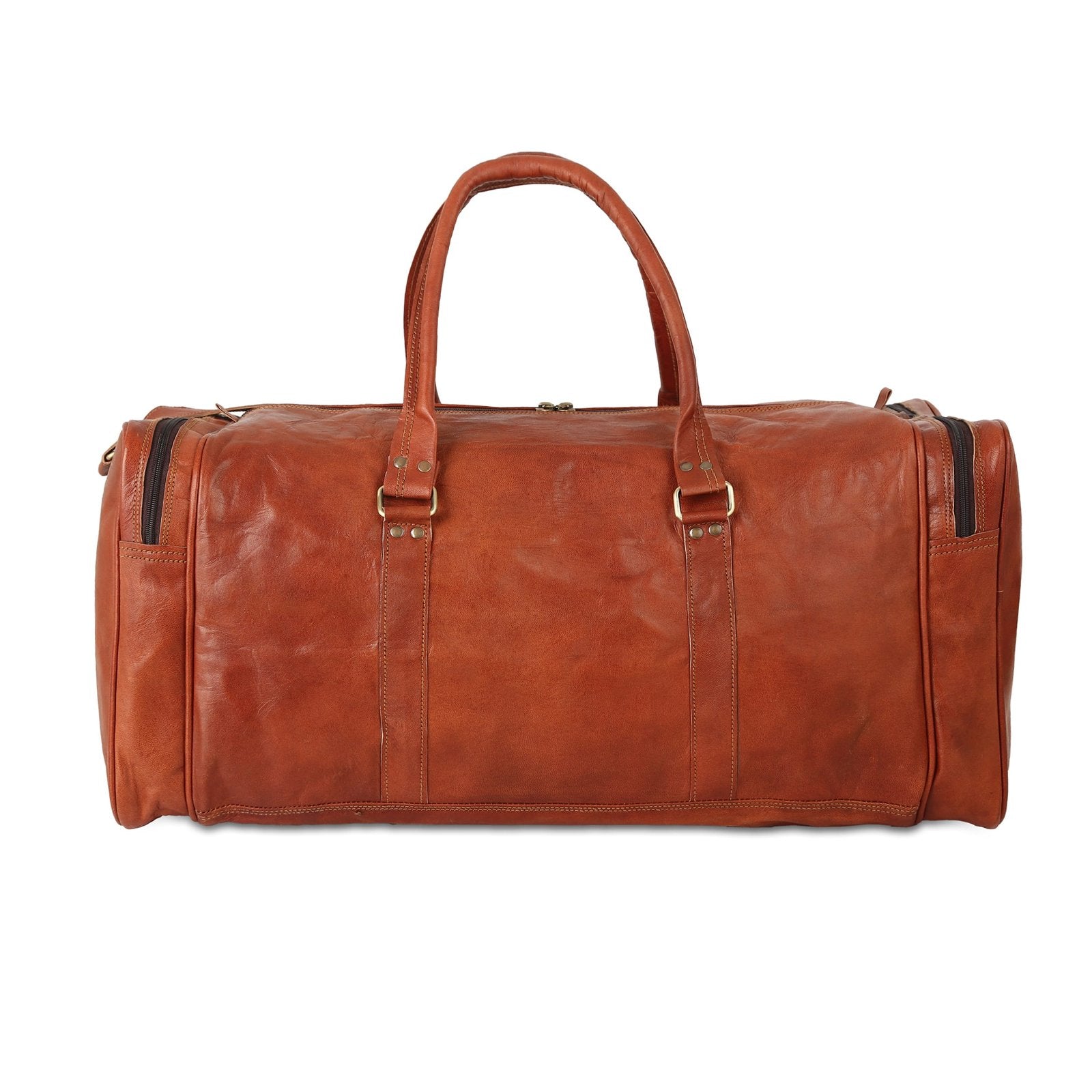 Leather Square Travel Duffle Bag