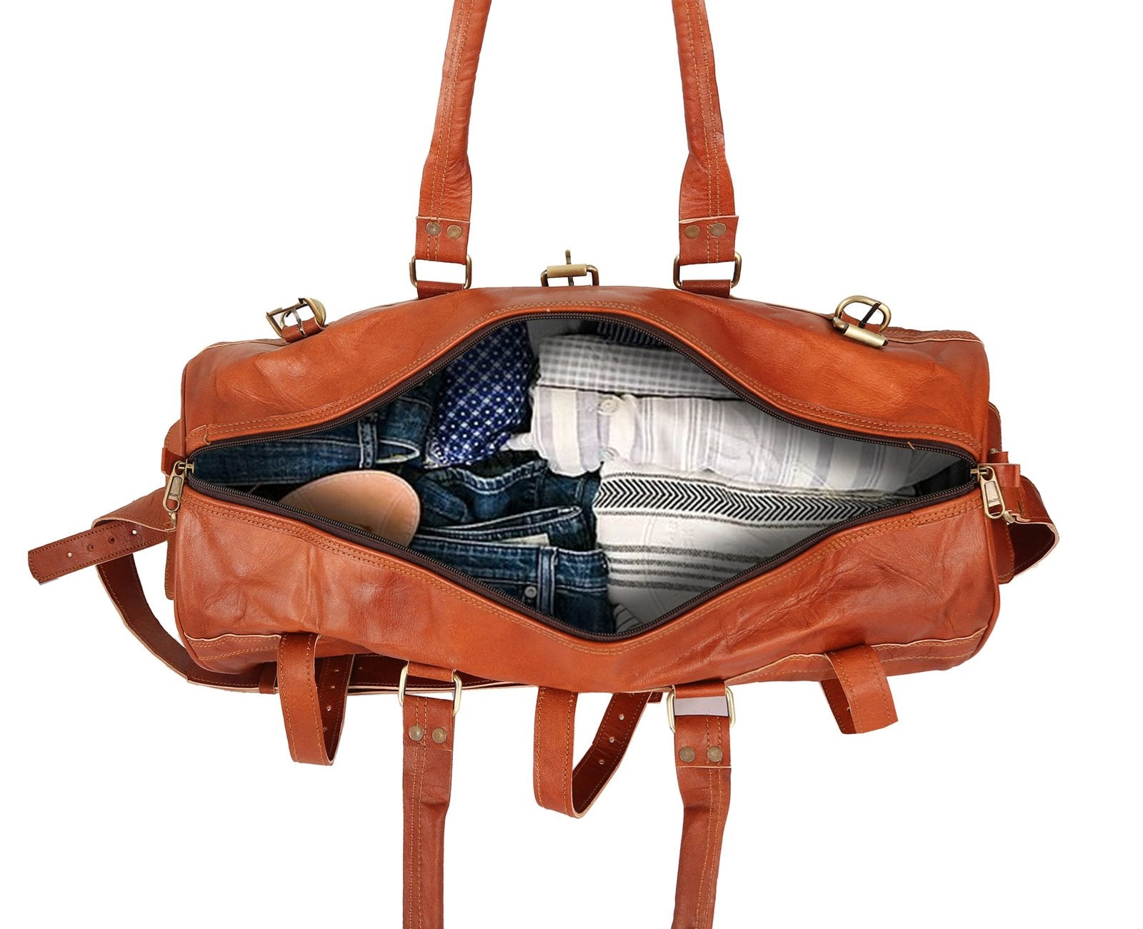 22 inch 3 Luppie Travel Leather Duffle Bag