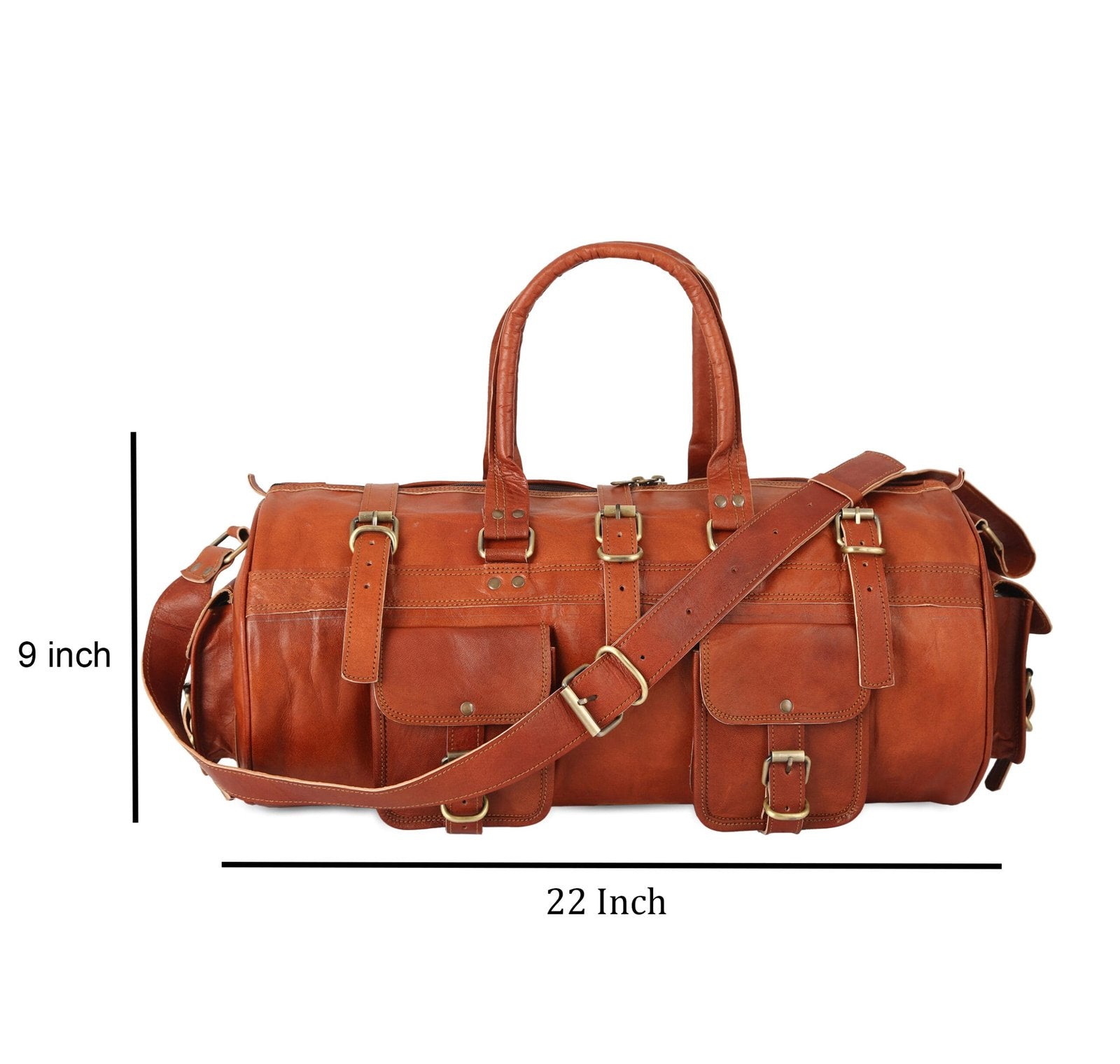 22 inch 3 Luppie Travel Leather Duffle Bag