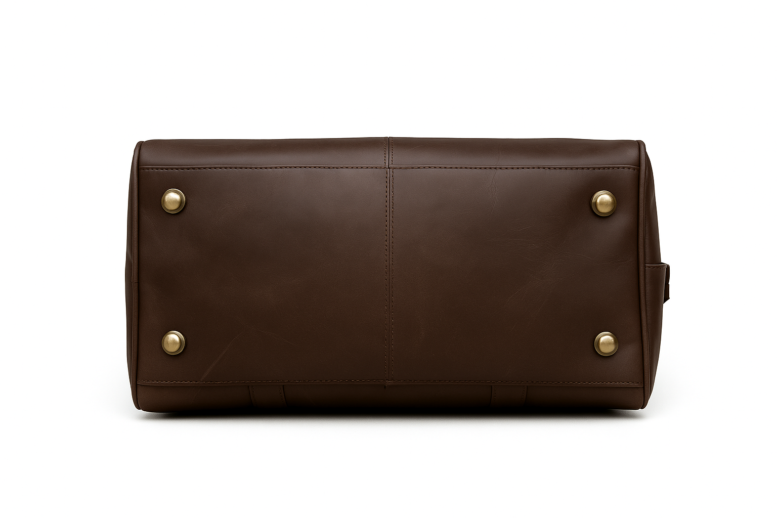 leather gym bag /small travelling bag for unisex Brown