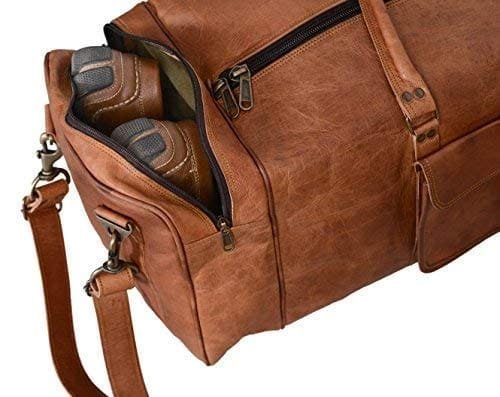 Brown Vintage Travel Leather Duffle Bag