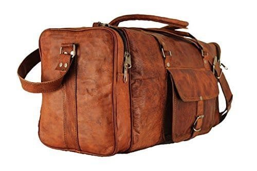 Brown Rusty Vintage Leather Duffle Bag (22 inch)