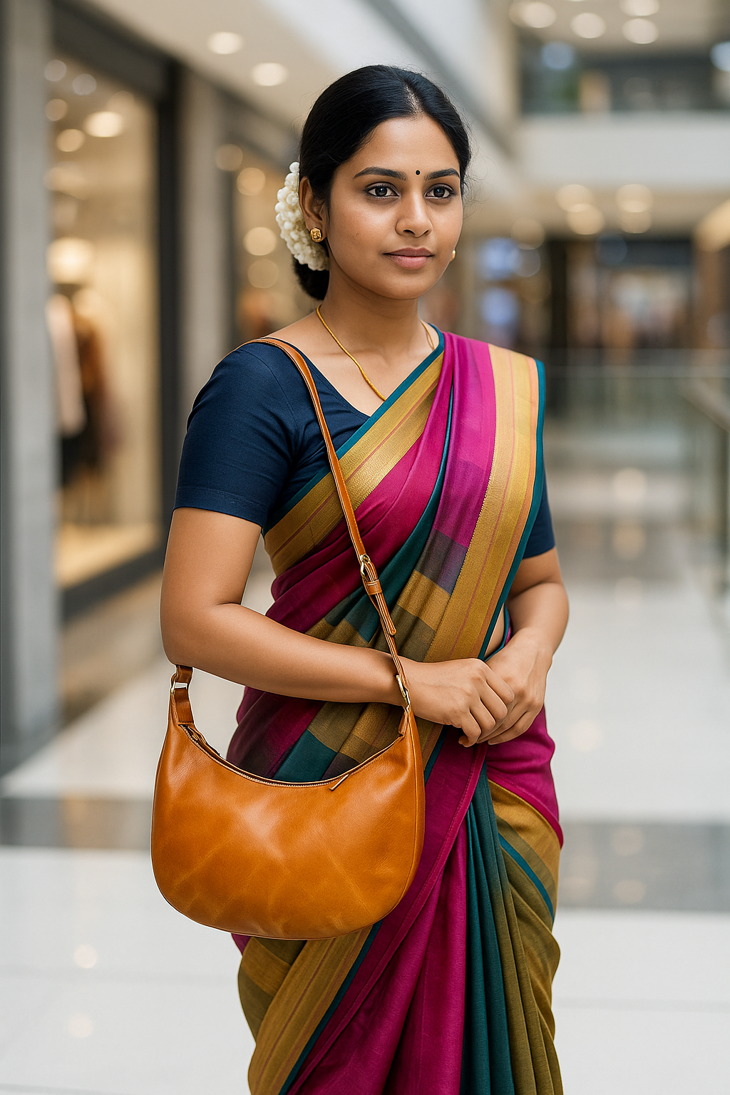 Leather Hobo Bucket Bag