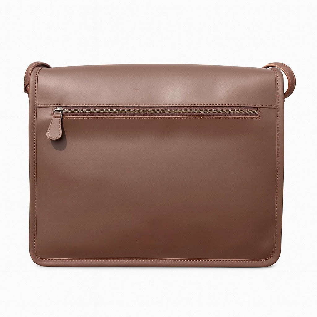 Full Grain Leather Messenger Bag 11x14x4 in – Brown Laptop & Office Shoulder Bag