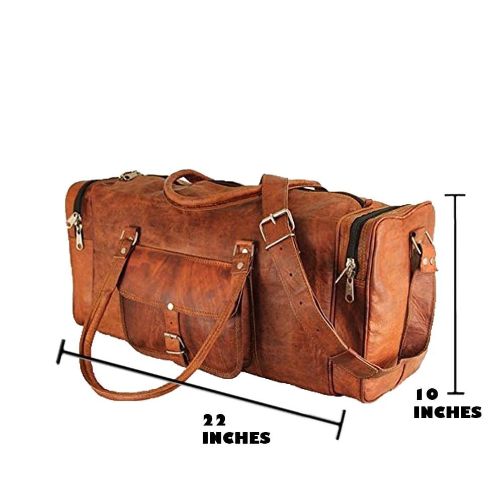 Brown Rusty Vintage Leather Duffle Bag (22 inch)