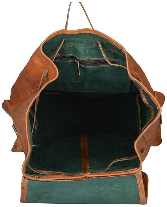Leather Handmade Brown Unisex Backpack