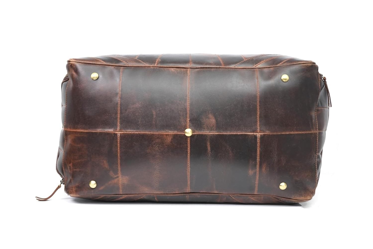 Leather Travel Duffle Bag with Shoe Pockets