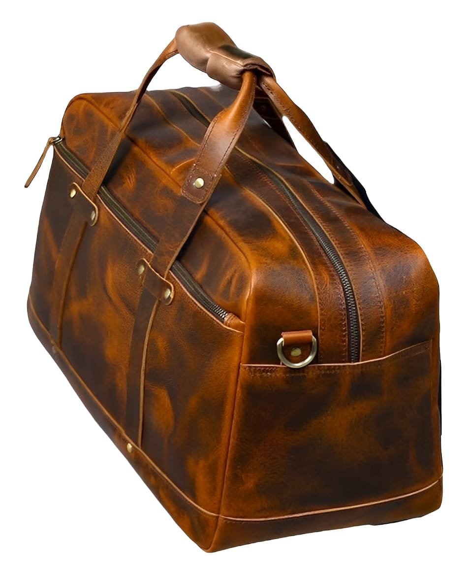 Stylish Weekender Travel Leather Duffle Bag