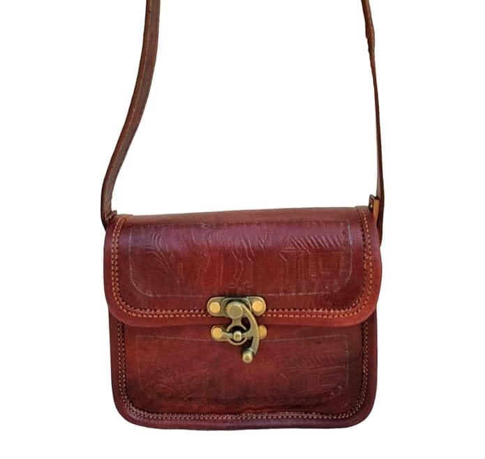 Genuine Leather Mini Side Sling Cross Body Bag For Girls & Women