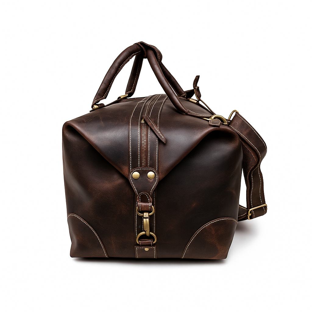 Retro Rugged Travel Leather Duffle Bag