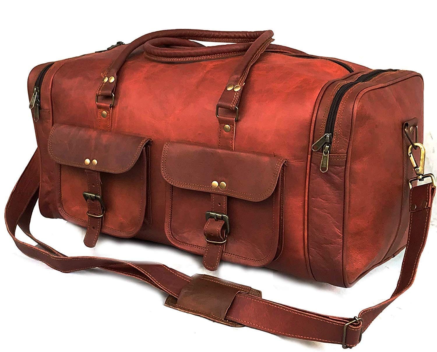 Vintage Genuine Leather Duffle Bag