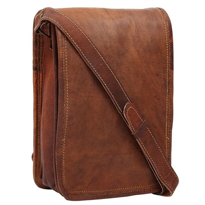 Antique Full Flap Leather sling Messenger Bag