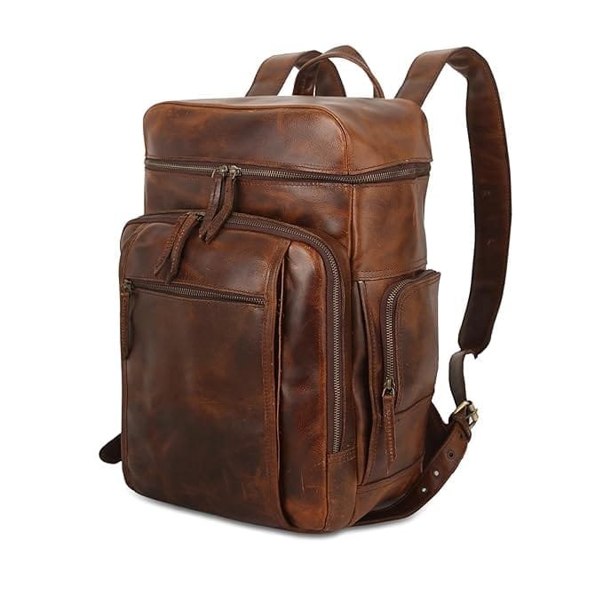 Brown Leather Caramel Backpack