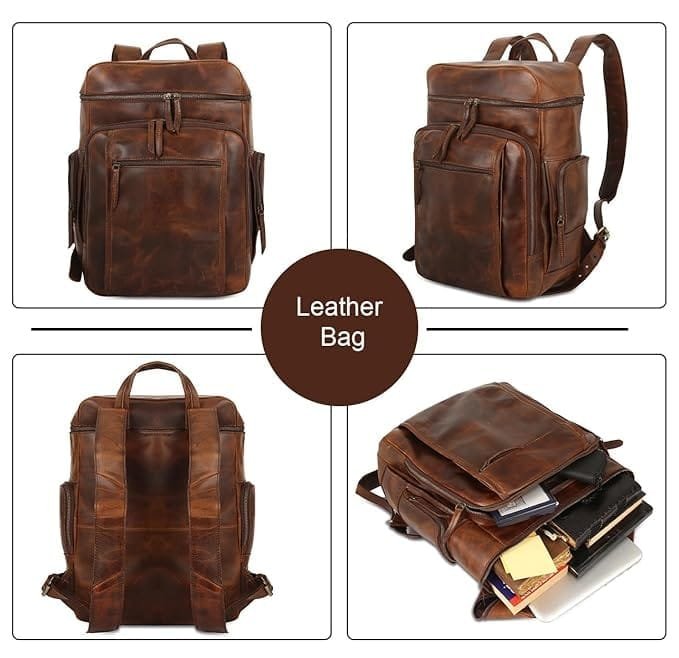 Brown Leather Caramel Backpack