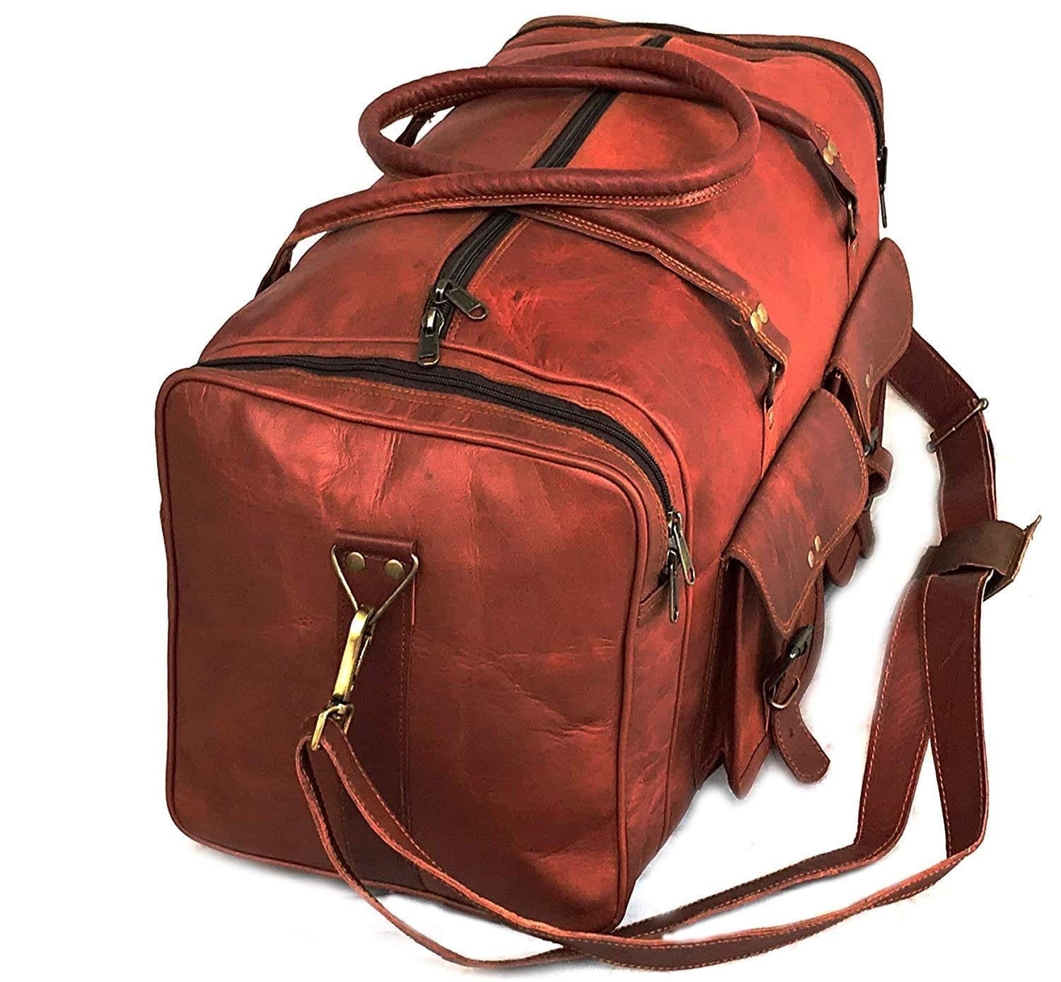 Vintage Genuine Leather Duffle Bag
