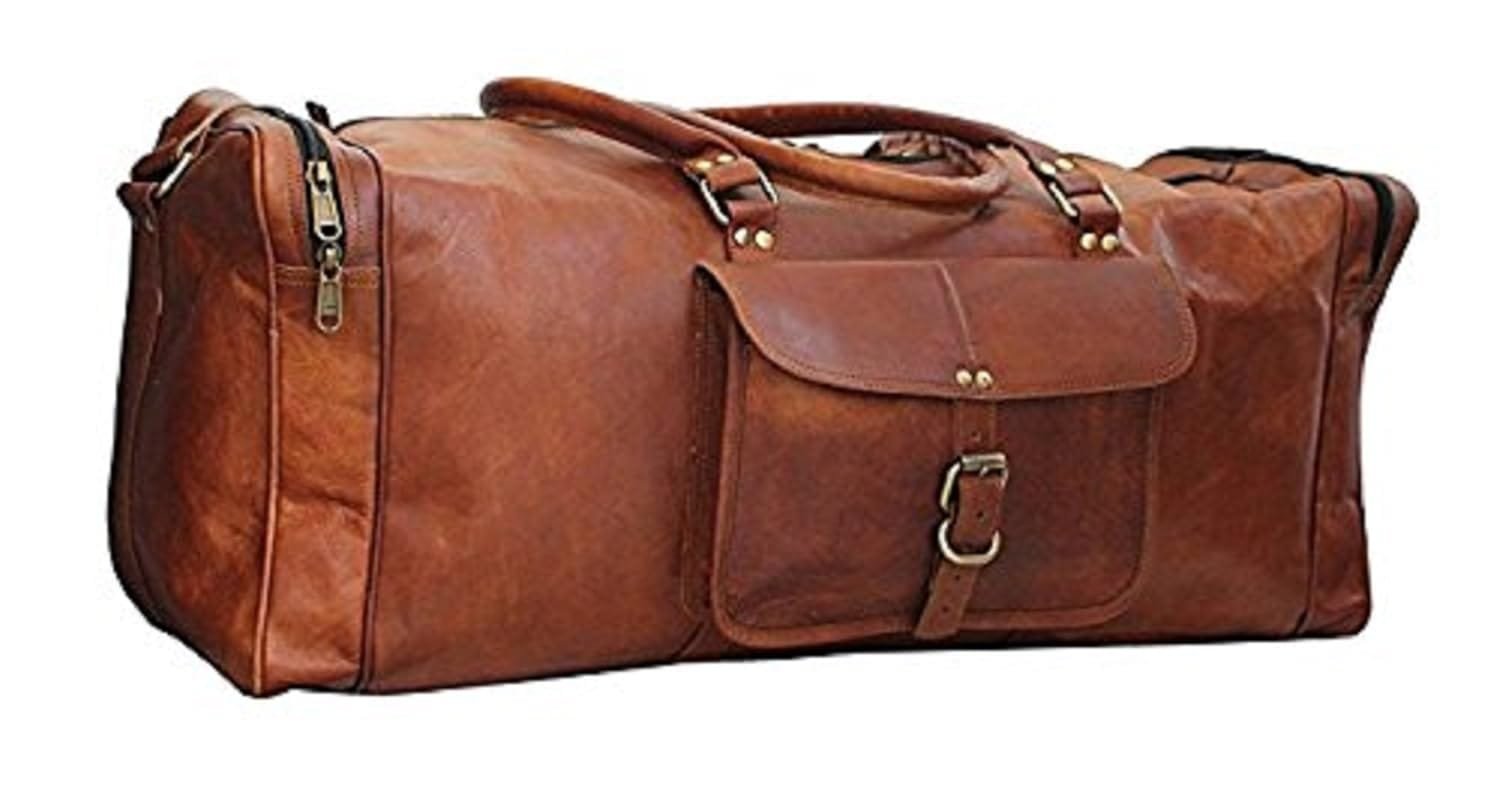 Hazelnut Brown leather duffle bag