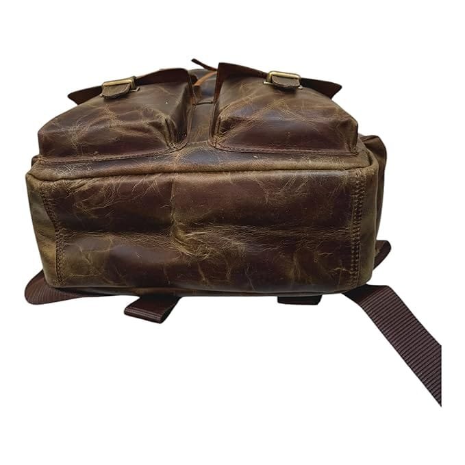 Leather Multiple Laptop 7 Pocket Backpack