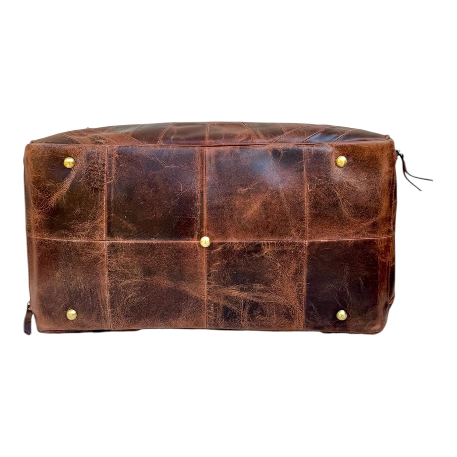 Leather Travel Duffle Bag with Shoe Compartment