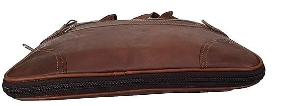 Genuine Leather Messenger Bag with Laptop Compartment