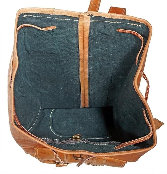 Leather Handmade Brown Unisex Backpack