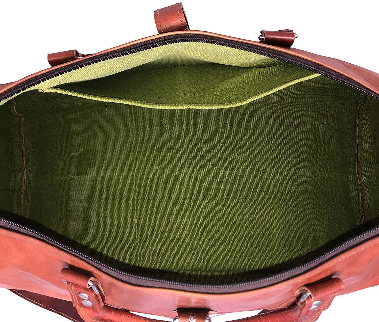 Triangle Weekender Leather Duffle Bag