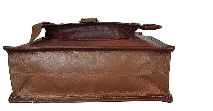 Caramel Brown Leather Roll On Backpack