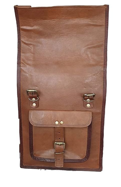 Caramel Brown Leather Roll On Backpack