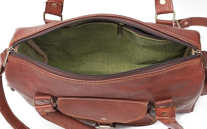 Vintage leather women's handbag brown