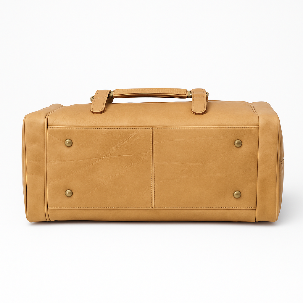 "24-Inch Genuine Leather Duffle Bag – Handmade Travel Weekender Carry-On Luggage for Men & Women"