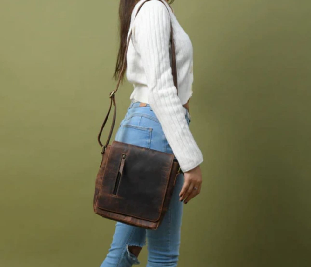 Leather Unisex sling Bag Travel & Casual for Men Women