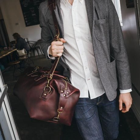 Retro Rugged Travel Leather Duffle Bag