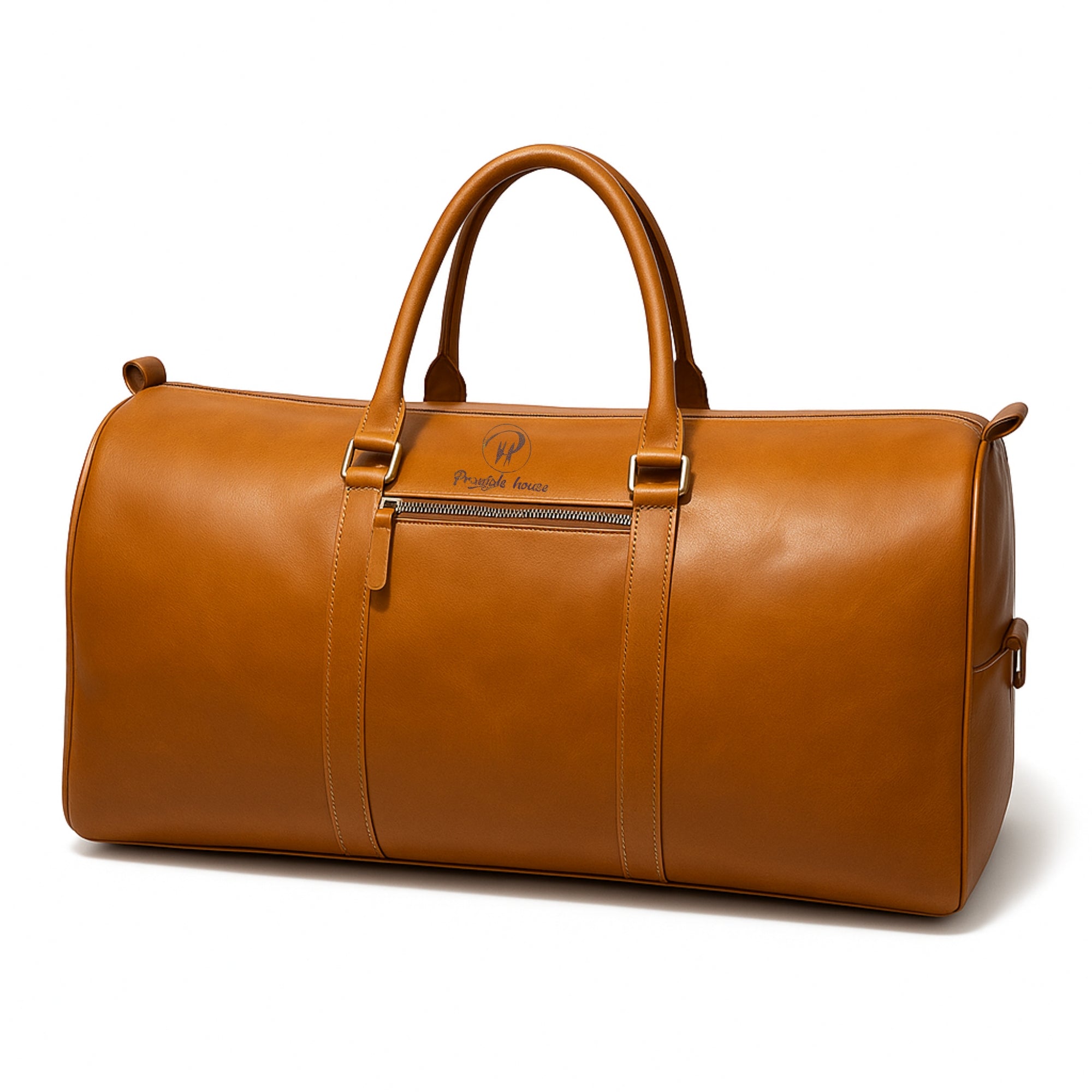 Tan Leather Duffle Trolley Bag 44 Ltr