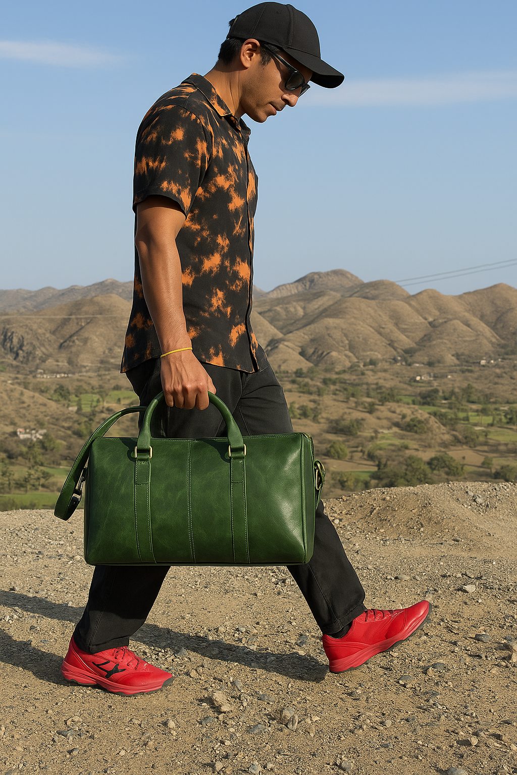 Stylish Full Grain Leather Travel Duffle Bag